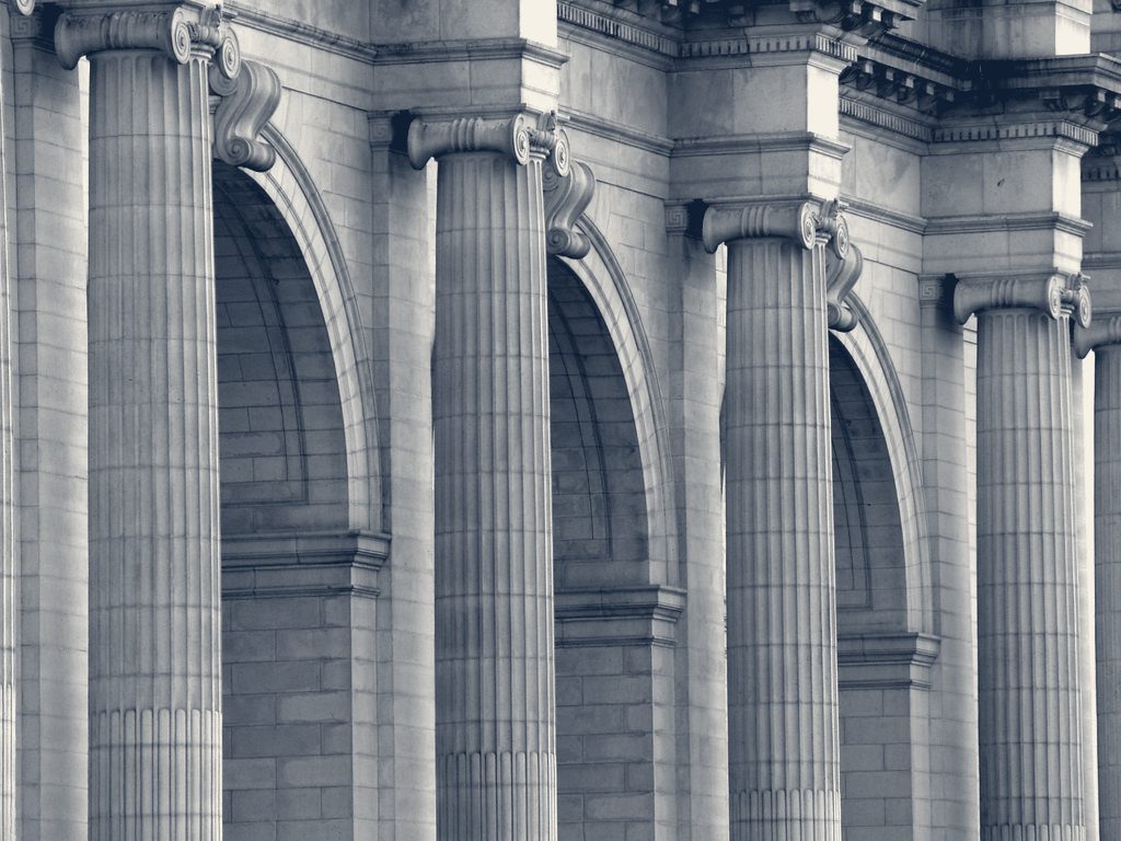 Classical courthouse columns